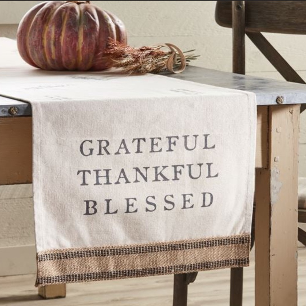 Thanksgiving table runner gratitude love